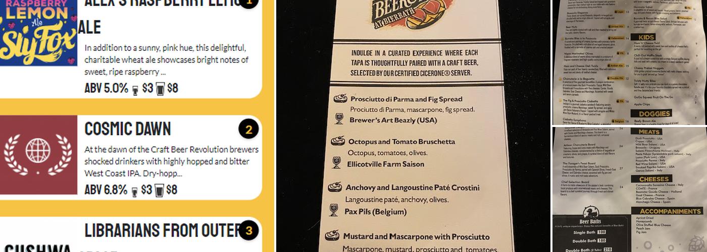 BierBath Menu