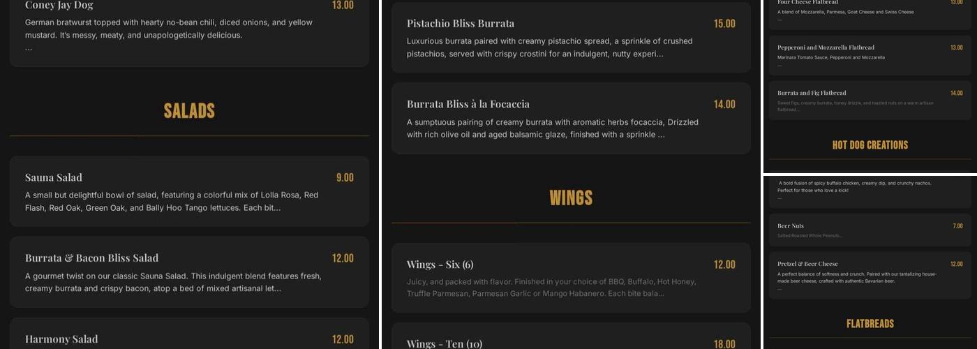 BierBath Menu