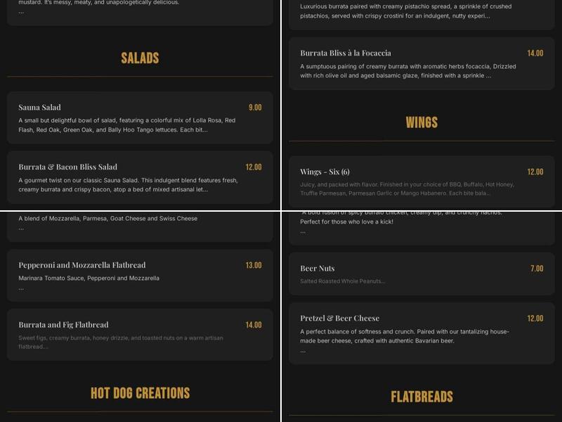 BierBath Menu
