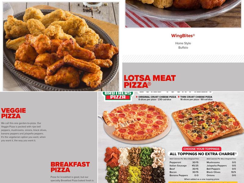 Hunt Brothers Pizza Menu