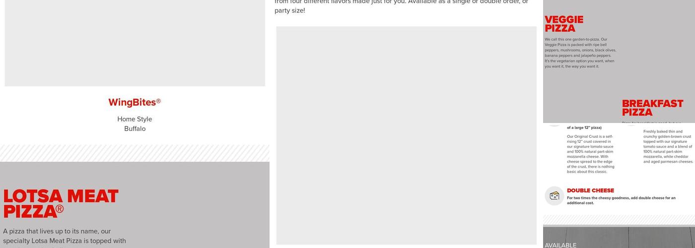 Hunt Brothers Pizza Menu