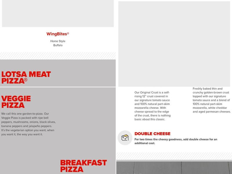 Hunt Brothers Pizza Menu