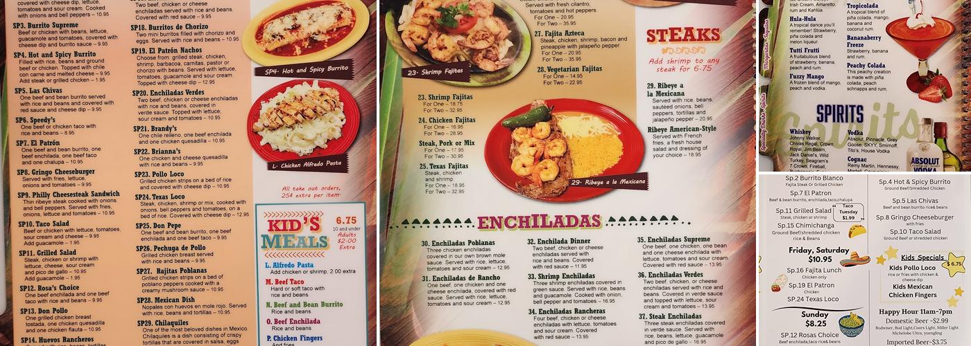 El Patron Mexican Grill Menu