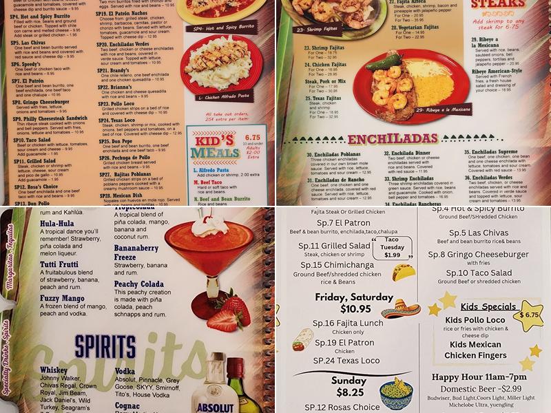 El Patron Mexican Grill Menu