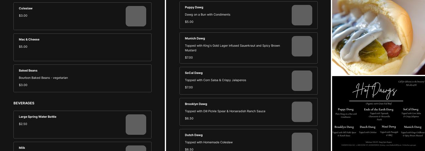 Hot Dawgs Menu