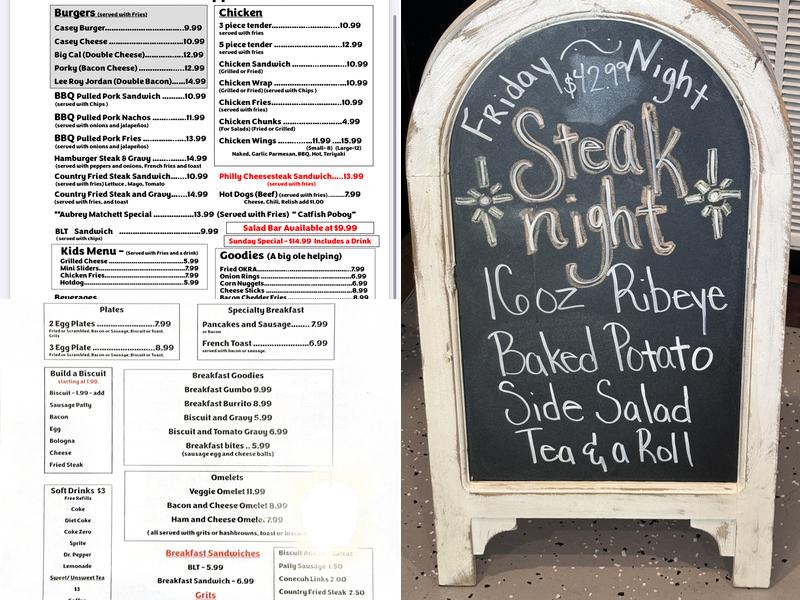 Casey’s on Main Menu