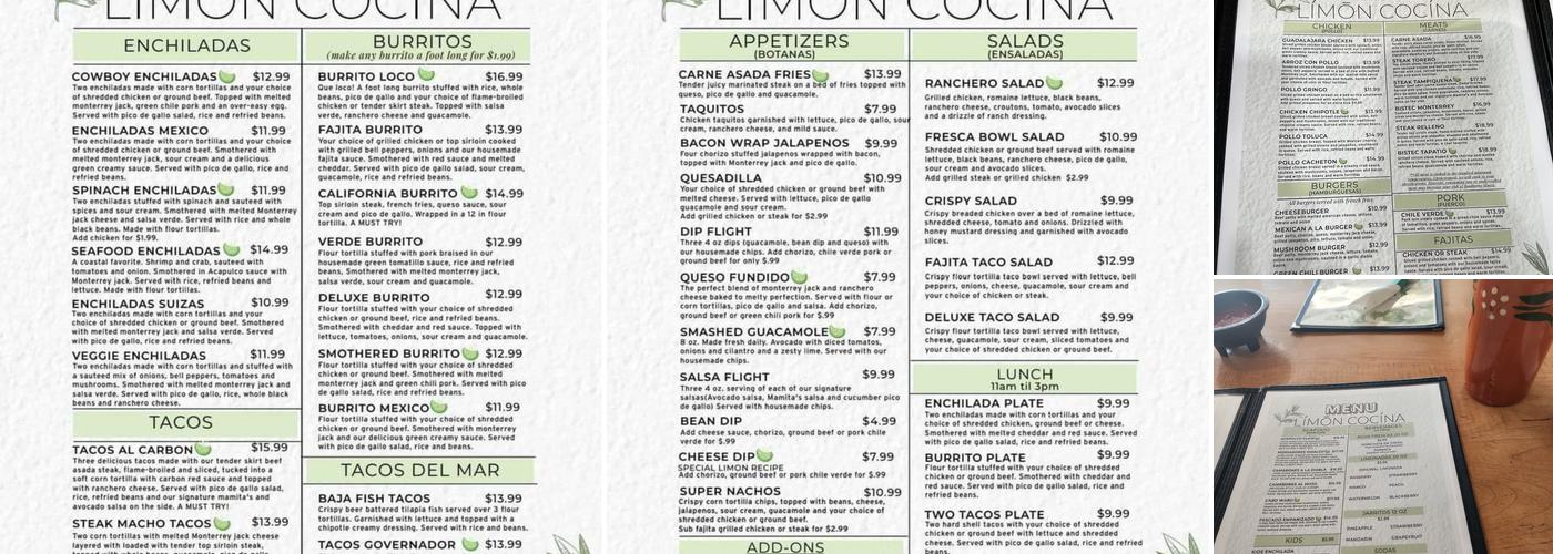 LÍMŌN COCINA Menu