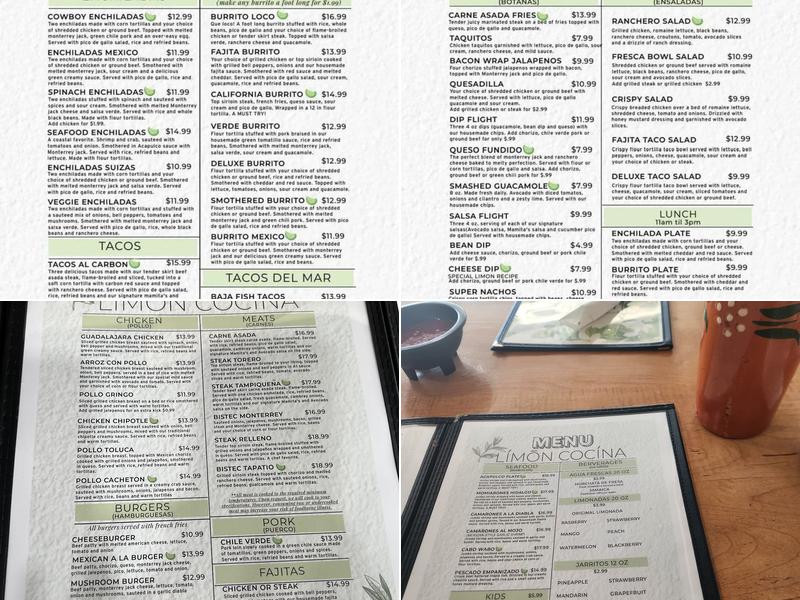 LÍMŌN COCINA Menu