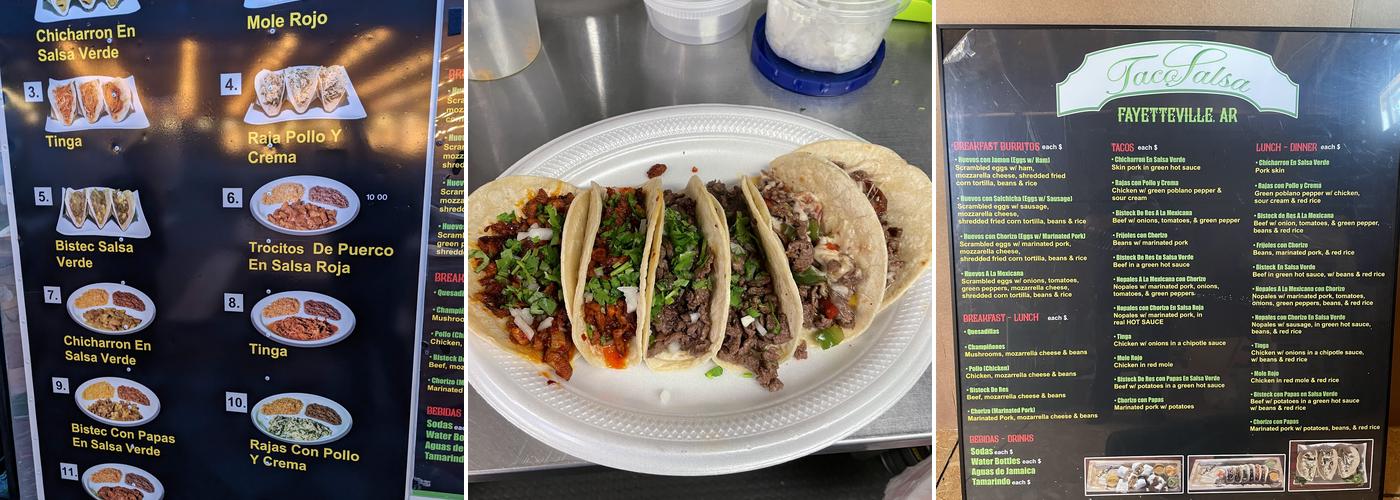 Tacos Salsa Menu