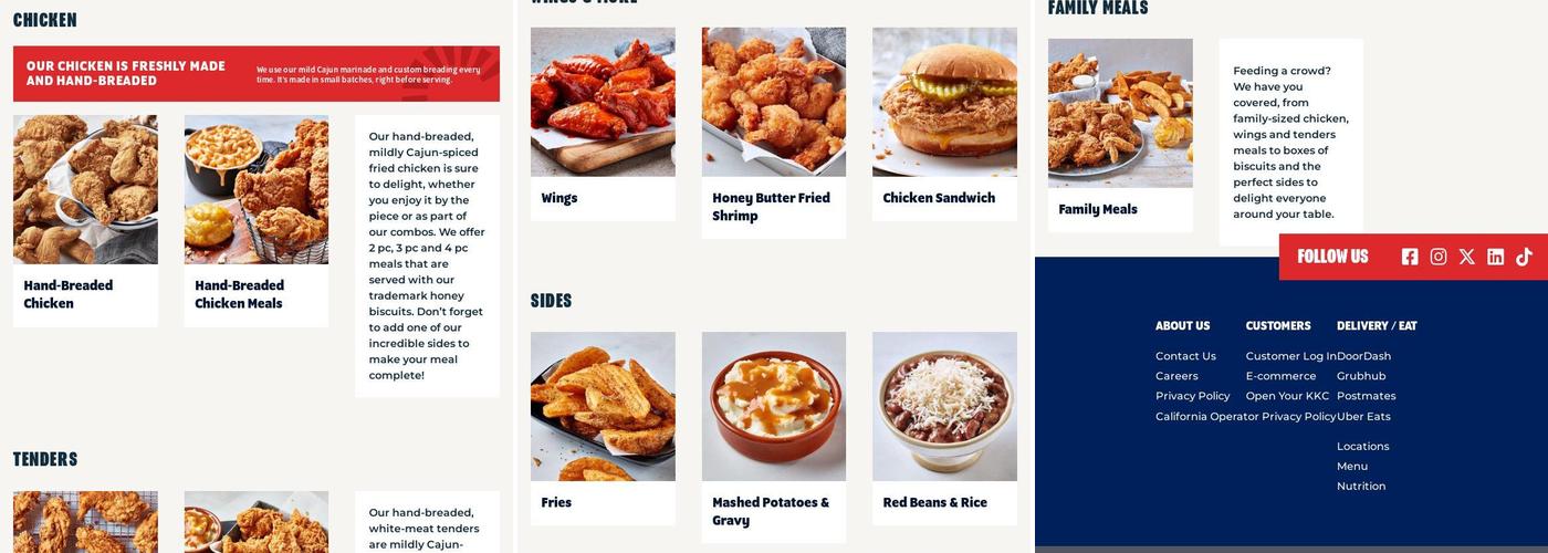 Krispy Krunchy Chicken Menu