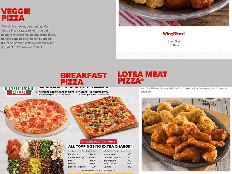 Hunt Brothers Pizza Menu