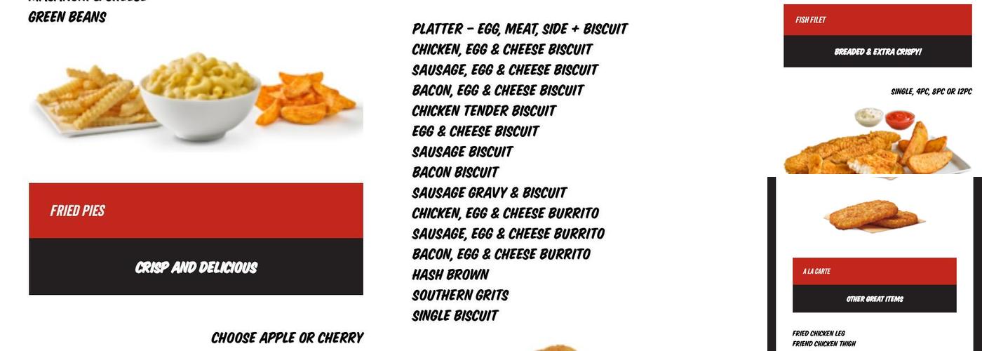 Raise The Roost Menu