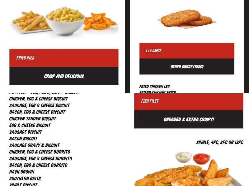 Raise The Roost Menu