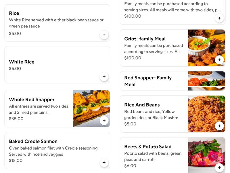 Caribbean Fire Grill Menu