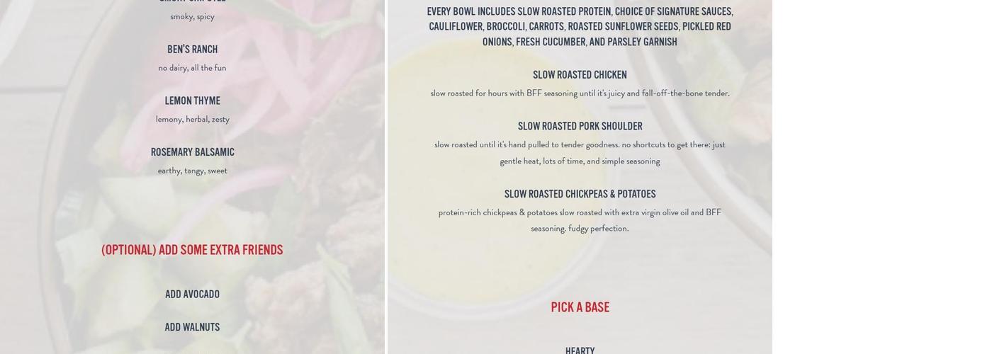 Ben's Fast Food Menu