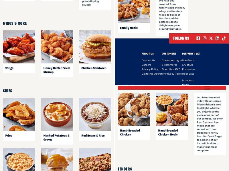 Krispy Krunchy Chicken Menu