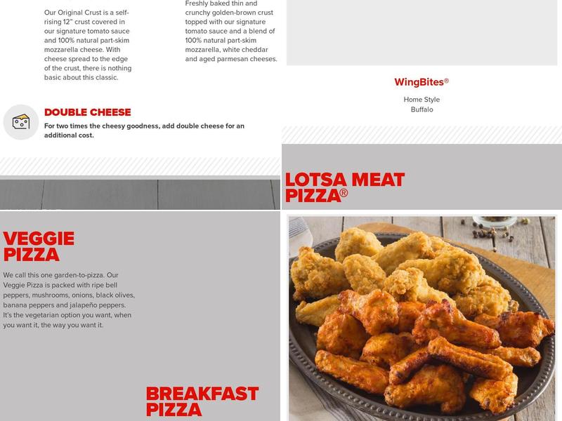 Hunt Brothers Pizza Menu