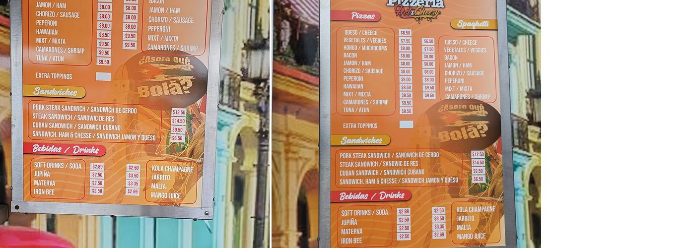 Cuban Pizzeria FoodTruck Menu