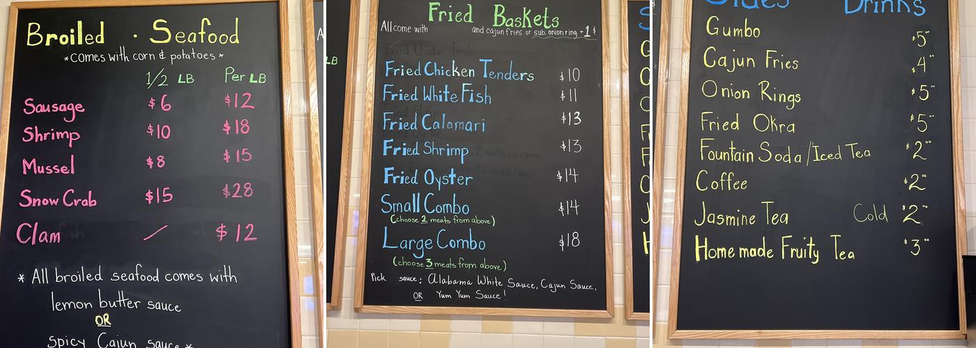 Cajun kitchen Menu