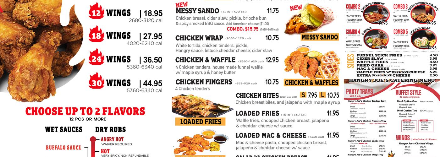 Hangry Joe's Hot Chicken & Wings Menu