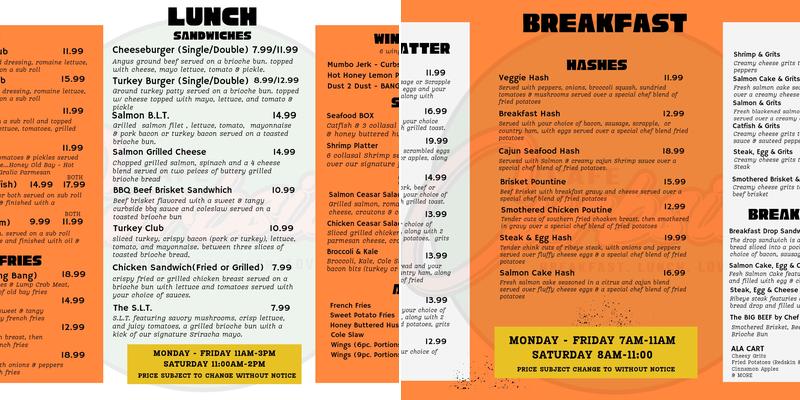 Cafe Curbside Menu