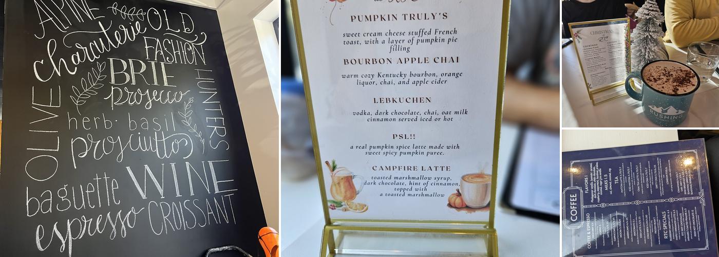 Rushing Trading Co. Menu