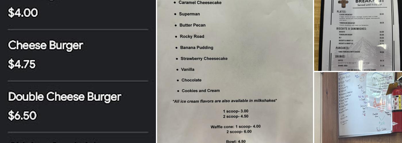 Fairystone Grill Menu