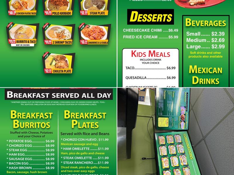 Maria's mexican food Menu