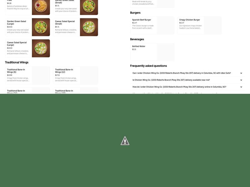 Crazy Wings Menu