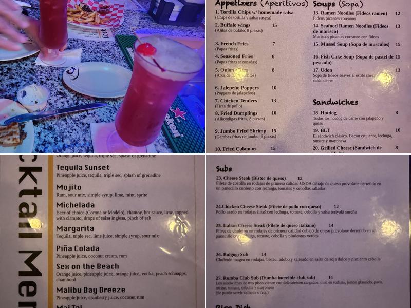 Dain Rumba Bar And Grill Menu