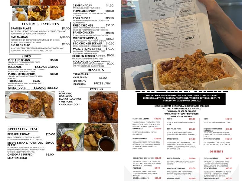 Que Rico Restaurant Menu