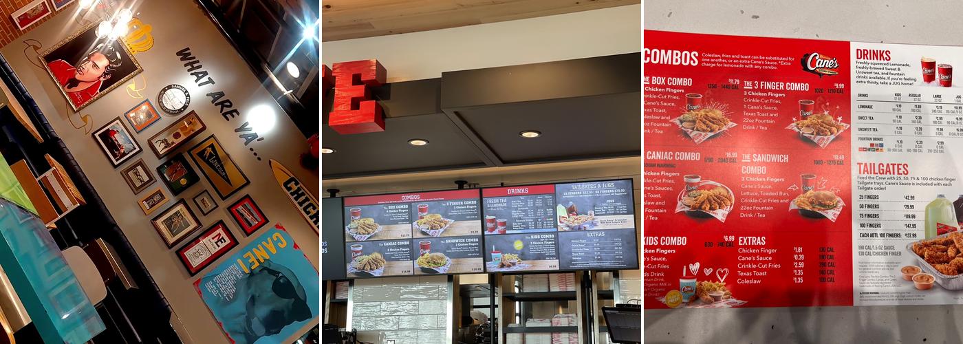 Raising Cane's Chicken Fingers Menu