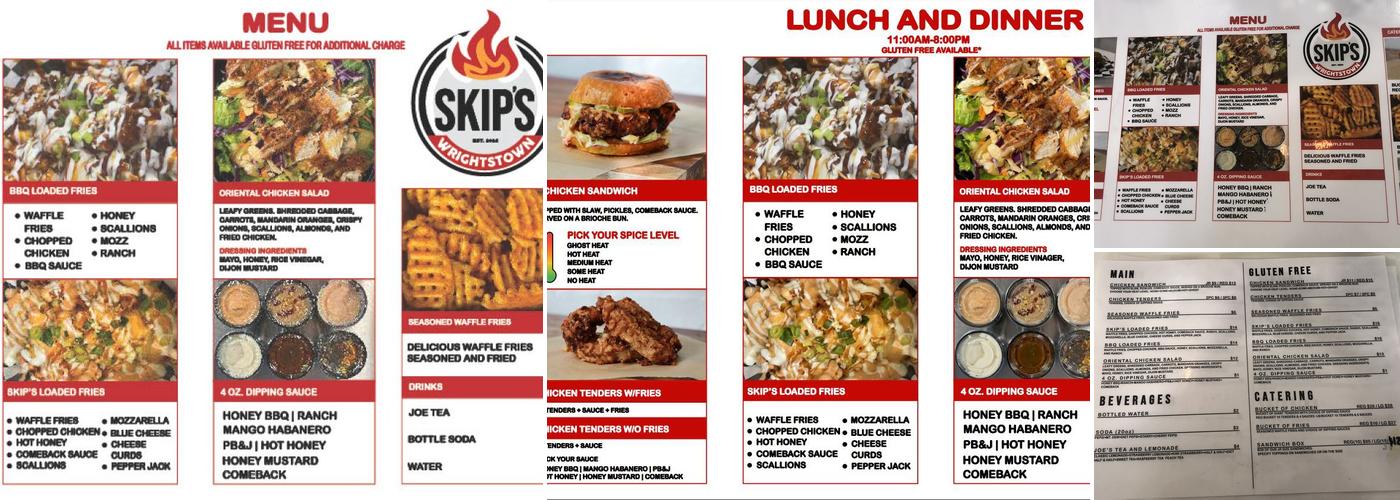 Skip's Wrightstown Menu