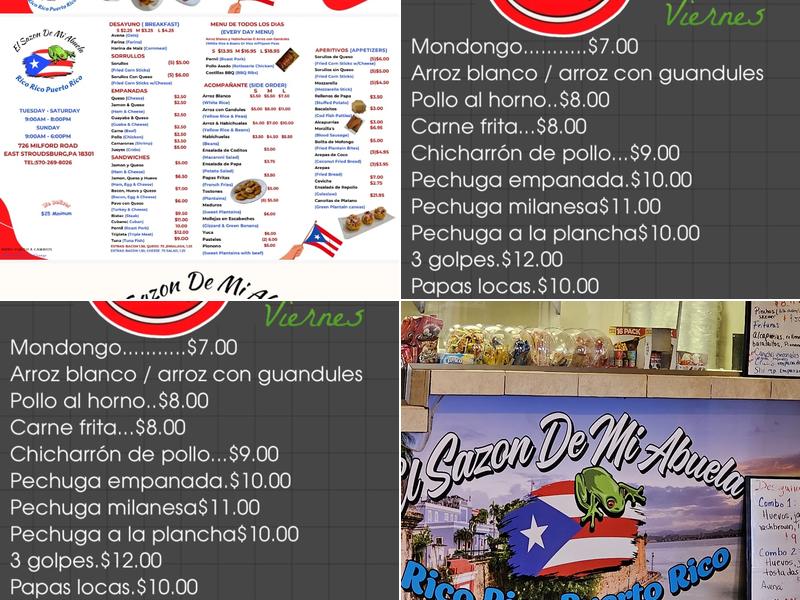 El Sazon De Mi Abuela Menu