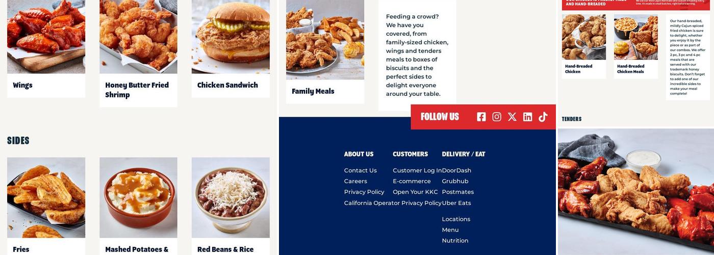 Krispy Krunchy Chicken Menu