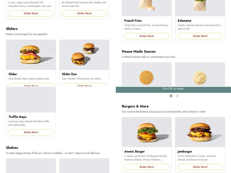 Atomic Burger Menu