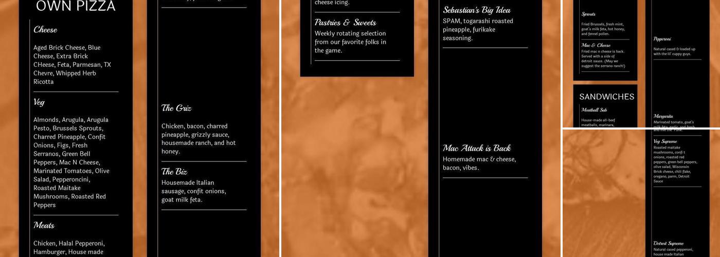 Gold Tooth Tony's Montrose Menu