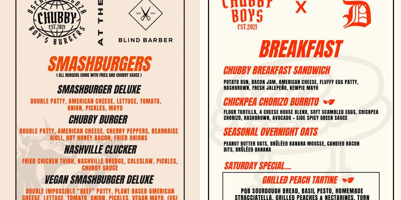 Chubby Boys Menu