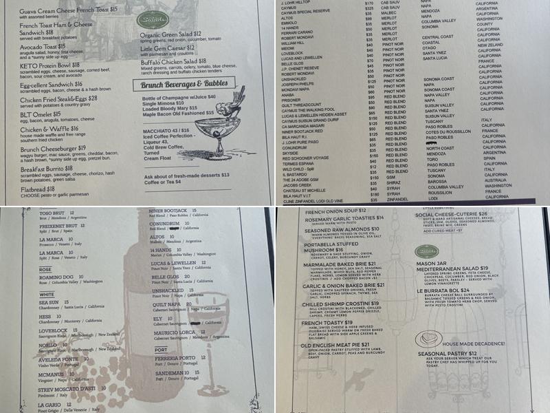 Nine Social Menu