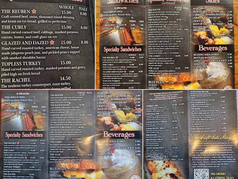 Craft Eats Menu