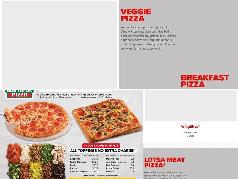 Hunt Brothers Pizza Menu