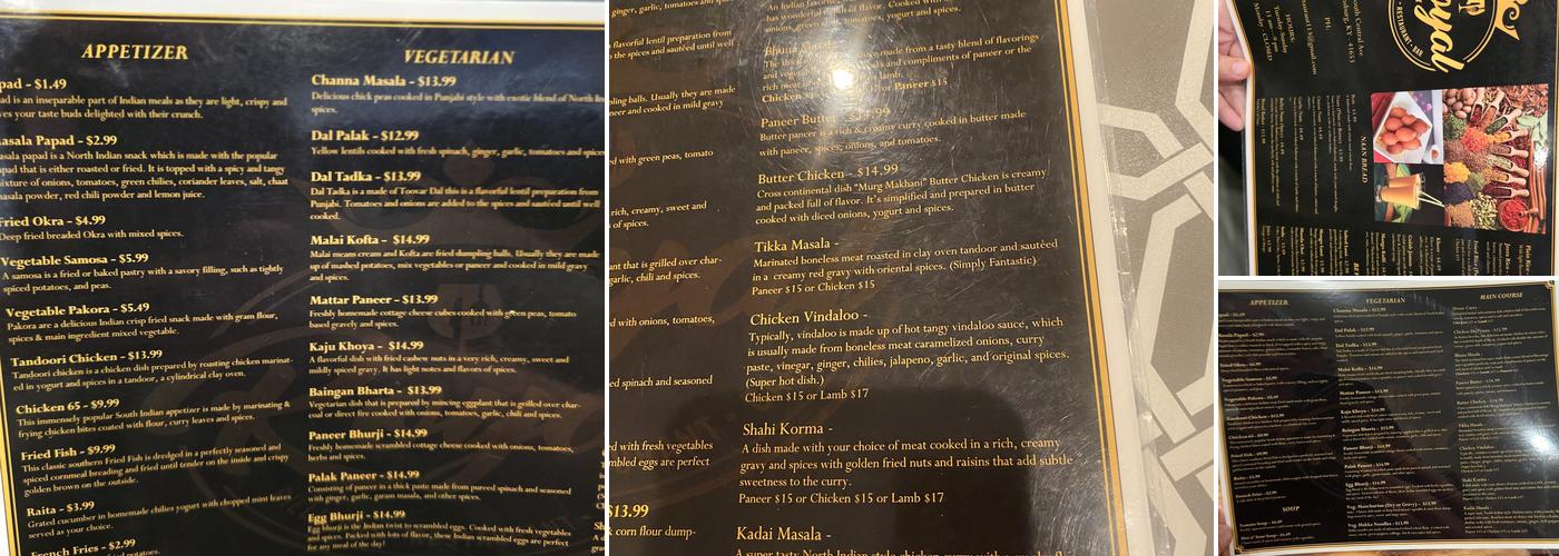 Royal Restaurant, Bar, & Billiards Menu