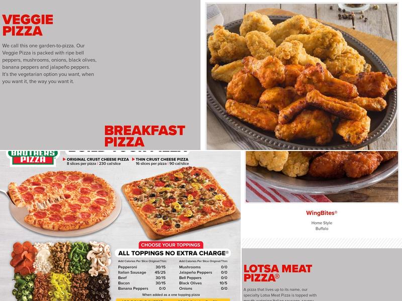 Hunt Brothers Pizza Menu