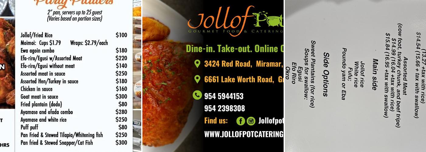 Jollof Pot Menu