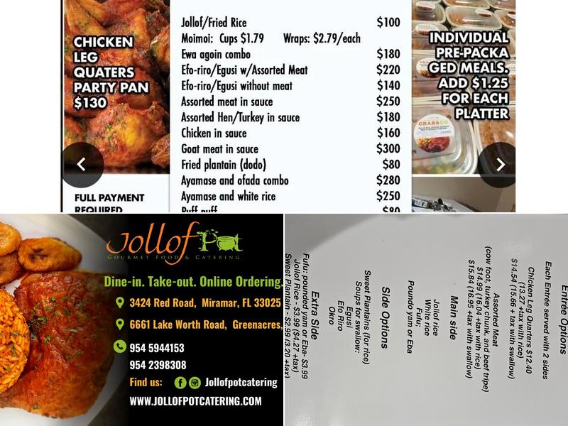 Jollof Pot Menu
