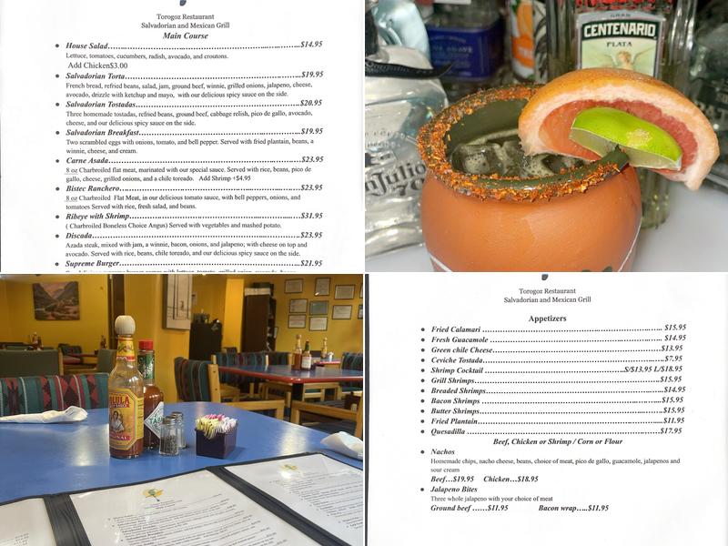 Torogoz Restaurant Menu