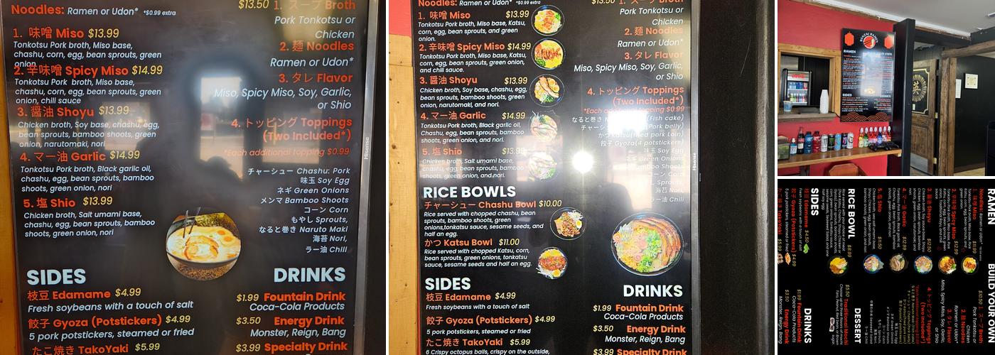 Banzai Ramen Menu