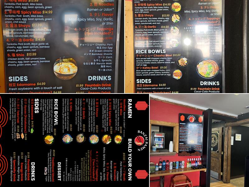 Banzai Ramen Menu