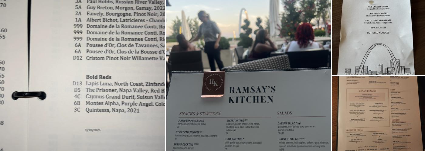 Ramsay's Kitchen St. Louis Menu
