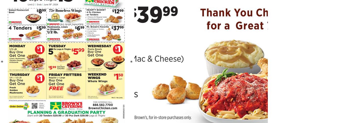Brown's Chicken Menu